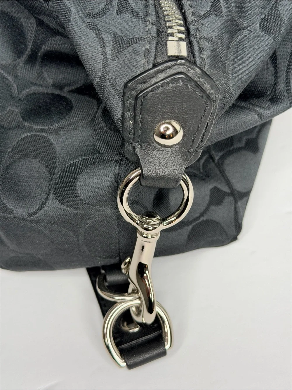 Coach Black Signature Ashley style Sateen Satchel